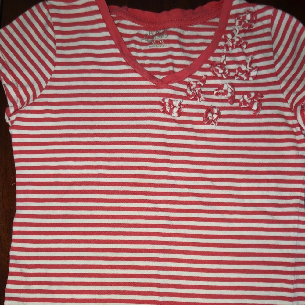 Girls pink stripe shirt